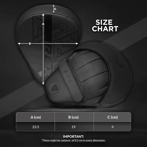 Miniatura 6 de RDX Almohadillas de boxeo Curvadas Focus Mits, Maya Hide Leather Kara Hook and jab Training Pads, correa ajustable ventilada, MMA Muay Thai