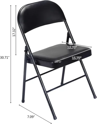 Miniatura 2 de Paquete de 4 sillas de escritorio plegables, para interiores y exteriores, de plástico, para eventos, oficina, tocador, boda, fiesta, picnic