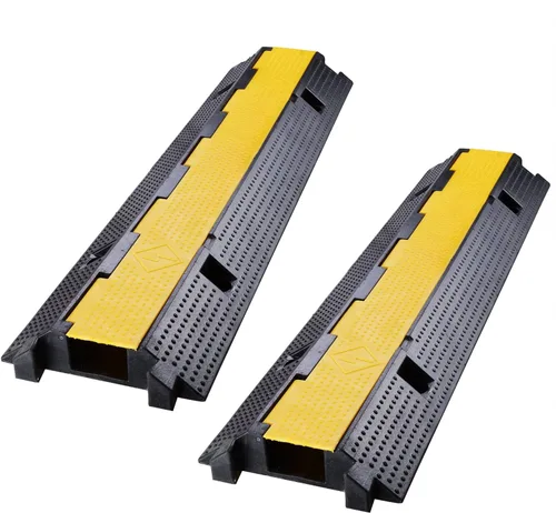 Miniatura 12 de Yescom Protector de rampa de cable, manguera de jardín de 1 canal, capacidad de carga de 22000 libras, tope de velocidad resistente para calzada
