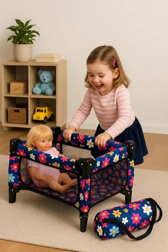 Miniatura 9 de Set de Cuna para Muñeca Bebé, Juego de Cuna Nido con Manta y Bolsa de Transporte para Corral de Muñeca Bebé. Se Ajusta hasta Muñecas de 20 Pulgadas