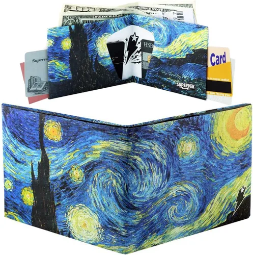 Miniatura 29 de SUPERVEK Cartera de papel: cartera delgada vegana, delgada, resistente al desgarro y al agua para hombre, The Great Wave, Regular