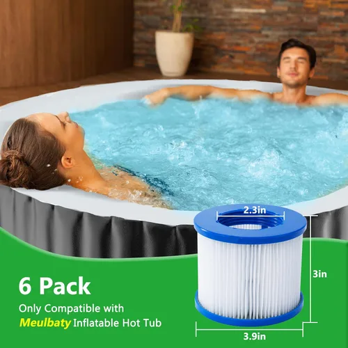 Miniatura 2 de Paquete de 6 cartuchos de filtro de repuesto para bañera de hidromasaje compatibles con todos los spa inflables (6 unidades)