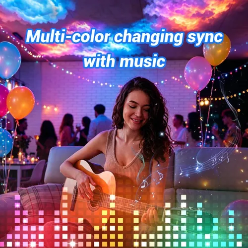 Miniatura 4 de FUSLITE Luz LED 3D Thundercloud, luces de nube de techo con control remoto, kit de bricolaje, nubes LED para techo, sala de juegos, dormitorio