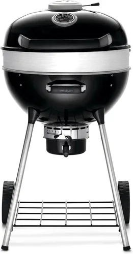 Napoleon PRO22 - Parrilla profesional para hervidor de carbón, negro, tapa y cuenco esmaltados de porcelana, rejilla de cocción cromada