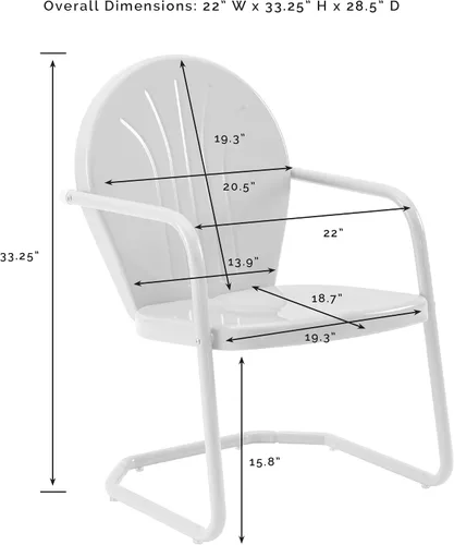 Miniatura 4 de Crosley Furniture CO1001A-AQ Griffith - Silla retro de exterior, de metal