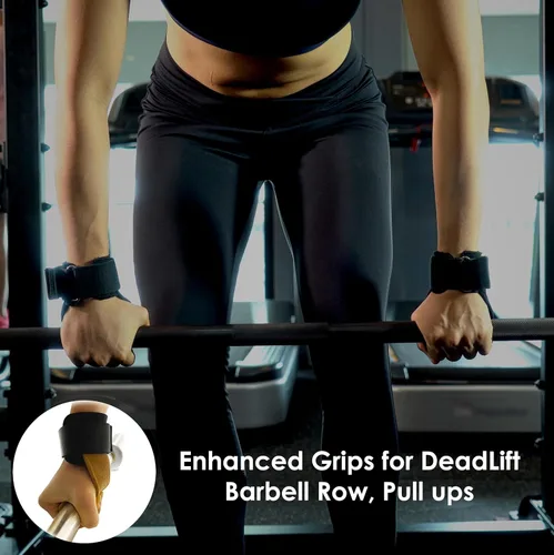Miniatura 4 de ShapeX Agarre de mano para hombres y mujeres, correas de levantamiento de pesas para peso muerto, repuesto para Versa, Crossfit Grips - Correa