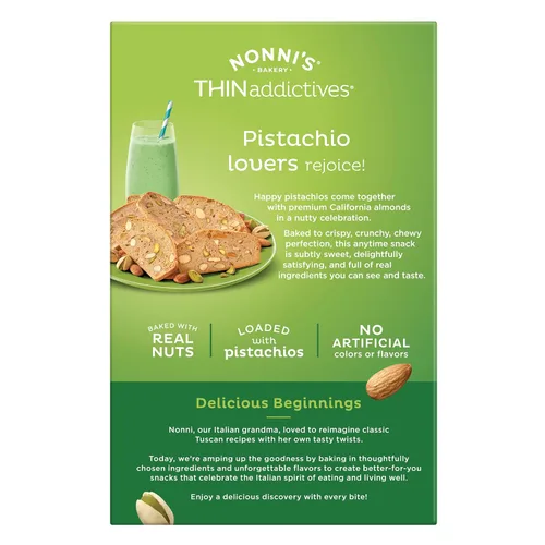 Miniatura 9 de Nonni's Pistachio Almond Thins (18 galletas - 6 paquetes de 3)