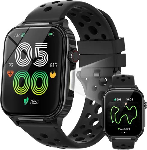 Parsonver Smart Watch for Men Women GPS, 10-Day Battery Fitness Tracker with Bluetooth Calling, 100+ Sports Modes, Heart Rate, Sleep Monitor, Step