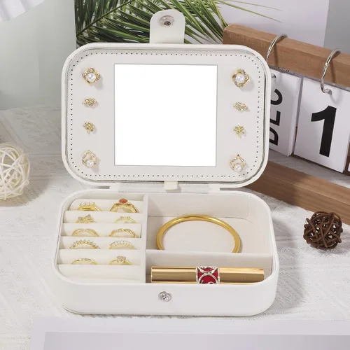 Miniatura 7 de Joyero de viaje para niñas, joyero, portátil, organizador de joyas, regalo para mujeres, mamá, hija, amigas, damas de honor, adolescentes, niñas