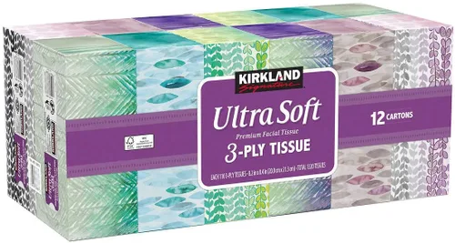 Miniatura 2 de Kirkland Signature - Pañuelo facial ultra suave, 3 capas, 110 unidades, paquete de 12 artículos 1183579