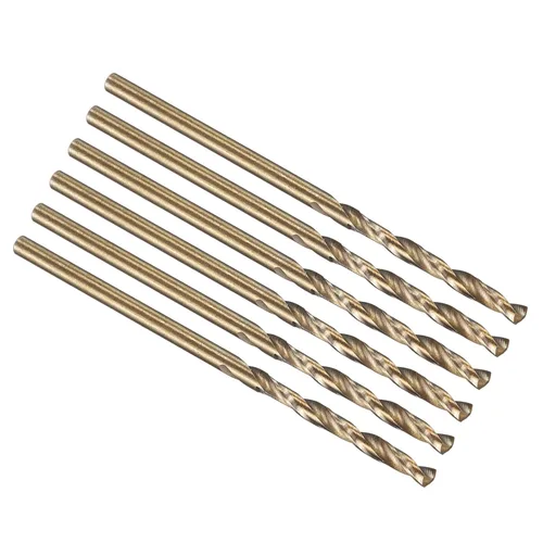 Miniatura 269 de PATIKIL Broca Jobber de 0.039 in, vástago recto M35 cobalto 5% acero de alta velocidad 135° acabado dorado para metal duro de acero inoxidable - 2