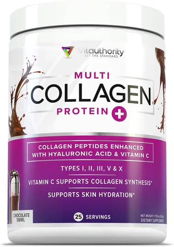 Miniatura 14 de Proteína de colágeno múltiple + creatina 0.18 oz de monohidrato de creatina con colágeno tipos I, II, III, V y X Apoyo para el cabello, la piel