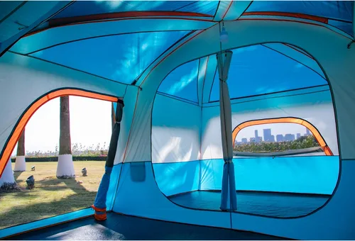 Miniatura 12 de KTT Extra Large Tent 10-12-14 Person(Style-B),Family Cabin Tents,2 Rooms,3 Doors and 3 Windows with Mesh,Straight Wall,Waterproof,Double Layer,Big