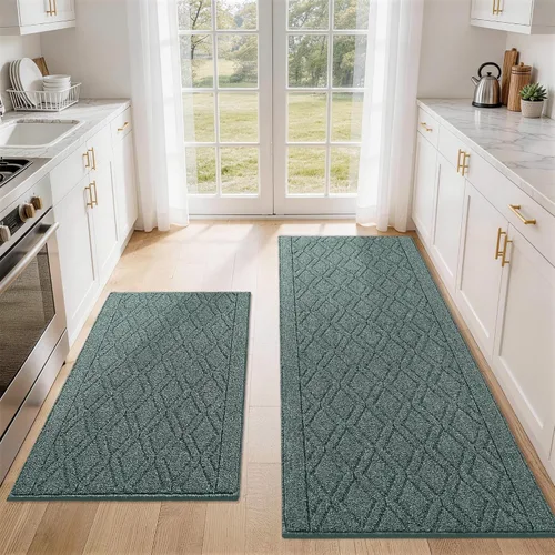 Miniatura 35 de COSY HOMEER Tapete de cocina antideslizantes, absorbentes para el piso, alfombra de cocina lavable, tapete de pie para fregadero, alfombra de Beige
