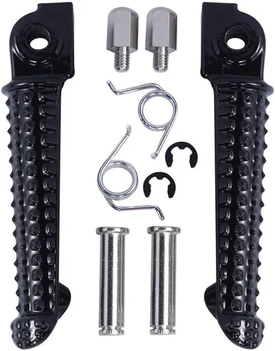 TCMT Juego de estriberas negras para reposapiés delantero para Yamaha YZF R1 1998-2024 R1S R1M 2015-2024 YZF R6 2003-2020 YZF R6S 2003-2009