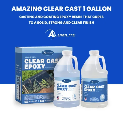 Miniatura 2 de Kit de resina epoxi Alumilite Amazing Clear Cast (1 galón) - Seguro para alimentos, cristalino, acabado de alto brillo - Perfecto para encimeras