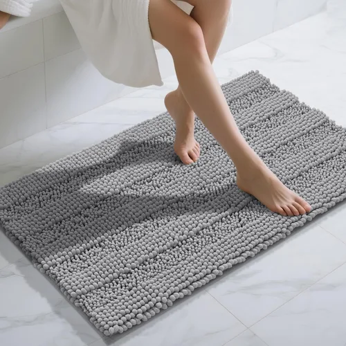 Miniatura 11 de Yimobra Alfombras lavables para baño, alfombra de baño de chenilla súper suave y absorbente para piso y alfombra, alfombra antideslizante de secado