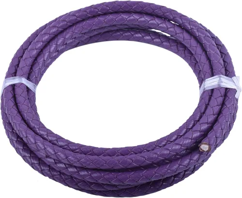 Miniatura 37 de KONMAY 2 yardas 8.0mm Cordón redondo de cuero trenzado auténtico marrón antiguo para corbata de bolo