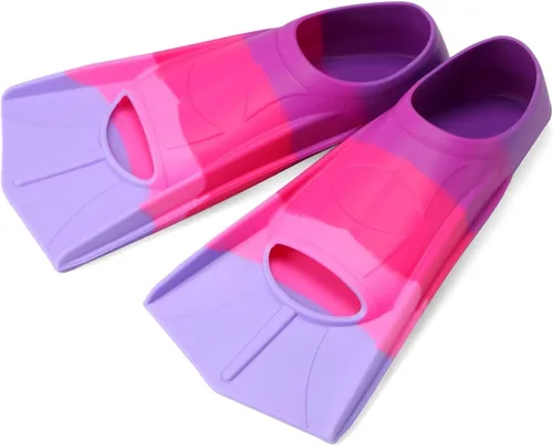 Miniatura 8 de Aletas de natación para niños, aletas cortas para niños y jóvenes, aletas de natación para entrenamiento de natación para niños, niñas, niños