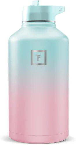 Miniatura 21 de IRON °FLASK Frasco de hidratación para acampar y senderismo con pajilla, botella de agua deportiva de acero inoxidable con aislamiento de boca Dark