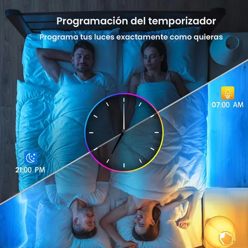 Miniatura 5 de TJOY Luces LED para dormitorio de 25 pies, tira de luces LED RGB que cambian de color con control remoto y aplicación inteligente, luces de cuerda