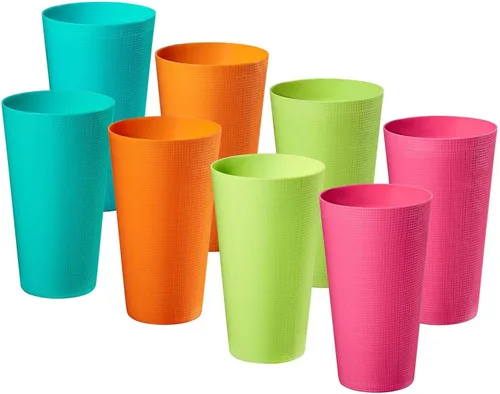 Miniatura 8 de Vasos de plástico de 35 onzas, vasos reutilizables para beber, juego de 12 vasos multicolor irrompibles, sin BPA, aptos para microondas