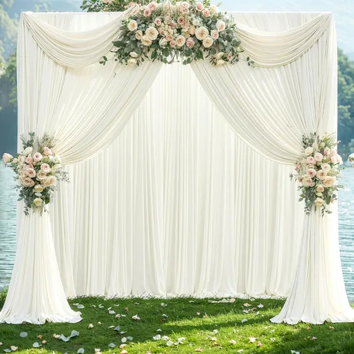 Miniatura 41 de Paneles de cortinas de fondo negras de 10 pies x 10 pies para fiestas, fiestas de cumpleaños, sin arrugas, cortinas de telón de fondo de tela
