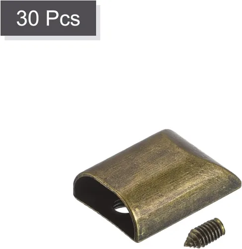 Miniatura 3 de uxcell 30 tapones de metal con cremallera, extremos rectangulares de repuesto con tornillo para manualidades, bolsa, equipaje, bronce oscuro