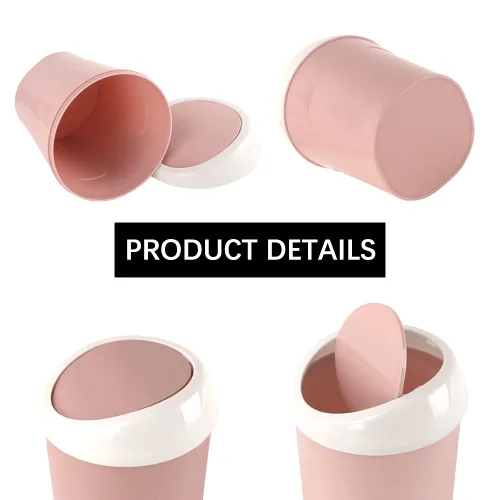 Miniatura 3 de SITAKE 2 cubos de basura de plástico con 120 bolsas de basura, pequeño cubo de basura de escritorio con tapa abatible para el hogar, oficina