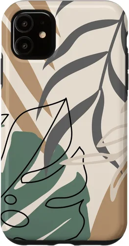 Miniatura 8 de Funda abstracta minimalista exótica para iPhone 13 Pro Tropical Botanical Beige Brown