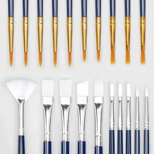 Miniatura 8 de Halobios Juego de 26 pinceles de pintura, 5 juegos de pinceles de pintura profesionales para pintura acrílica, pinceles de artista para cuerpo