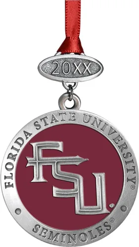 Miniatura 53 de Adorno de Alabama sin fecha Adorno de árbol de Navidad esculpido a mano Incrustación de metal de peltre Alma Mater intrincadamente elaborada