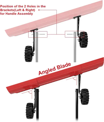 Miniatura 2 de Brewin Tools - Pala de nieve de 38 pulgadas para calzada, Brewin SnowPro resistente bidireccional con ruedas y hoja angular para una eficiente