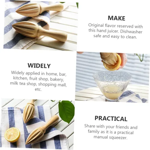Miniatura 7 de Zerodeko Wooden Lemon Juicer Squeezer Manual Citrus Reamer Hand Press Fruit Extractor Ergonomic Design for Fresh Orange and Grapefruit Juice at Home