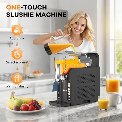 Miniatura 2 de Máquina de granizado para el hogar, máquina de bebidas congeladas de 70 onzas con pantalla LED y 6 programas preestablecidos, enfriador rápido