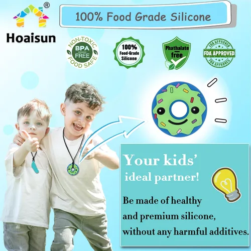 Miniatura 5 de Collares masticables para niños sensoriales, 6 collares sensoriales para masticar para niños y niñas con TDAH, SPD, autismo, necesidades de Azul