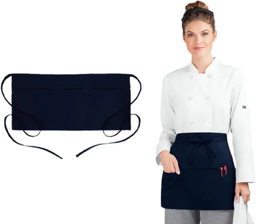 Miniatura 16 de Avalon Kitchen Server Aprons with 3 Pockets – 100% Polyester Waist Apron, 24x12 Inch Half Apron, Waitress Apron for Servers