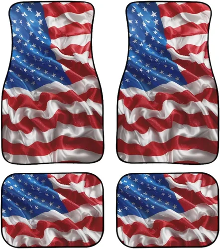 Forchrinse Tapetes patrióticos con bandera estadounidense con parte trasera de goma antideslizante, para todo tipo de clima, accesorios interiores