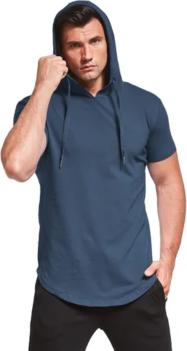 Miniatura 6 de Aiyino Men's S-5X Short Sleeve Fashion Athletic Hoodies Sport Sweatshirt Hip Hop Pullover