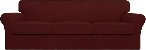 Miniatura 49 de Easy-Going - 4 piezas de funda elástica para sofá de gran tamaño para perros, lavable, para 3 cojines separados, protector de muebles elástico
