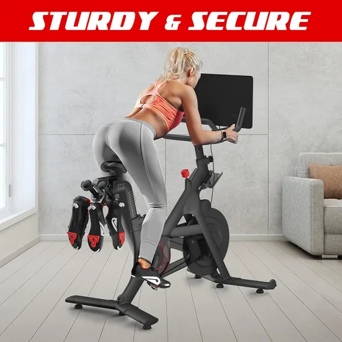Miniatura 5 de Soporte de zapatos solo compatible con Peloton Bike Plus con soporte de plástico para pesas, soporte de zapatos de metal solo para PL-02, no es
