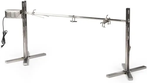 Ash & Ember - Soporte para Asador Rotisserie de Trípode de 25 W, clasificado 125 libras, asador de fuego abierto de altura ajustable, varilla de