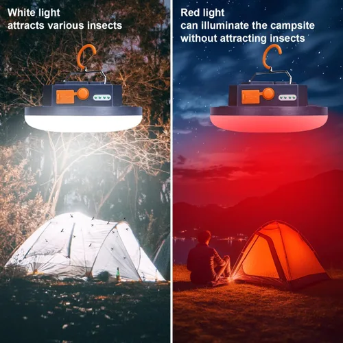 Miniatura 3 de Linterna de camping roja a prueba de insectos 2025 de 10000mAh recargable con luz LED roja de 3000LM para acampada, luz de tienda portátil de 6500K