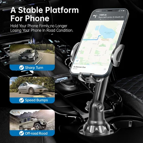 Miniatura 3 de Soporte de teléfono para coche, regulable, para teléfonos inteligentes, Negro