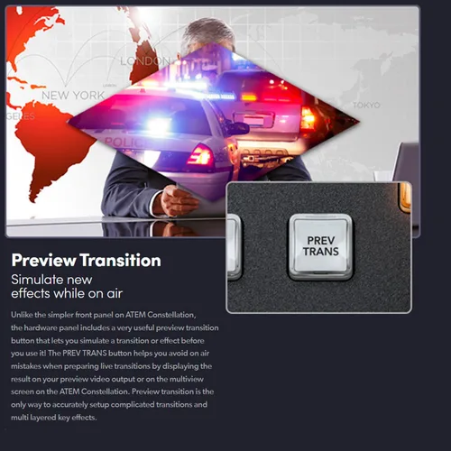 Miniatura 7 de Blackmagic Design ATEM Micro Panel de conmutación de transmisión en vivo con diseño intuitivo, control eficiente, 50 botones retroiluminados LED