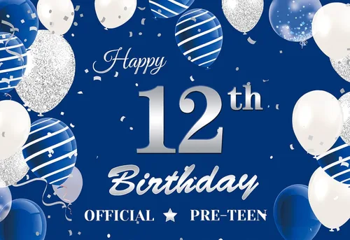 Miniatura 5 de Globos de cumpleaños número 12, globos oficiales para preadolescentes, globos de látex con confeti y cinta para el cumpleaños número 12 de un chico
