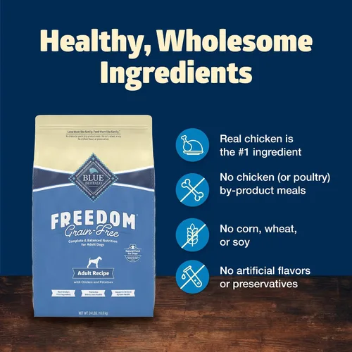 Miniatura 6 de Blue Buffalo Freedom - Alimento seco natural para perros adultos, sin granos, pollo, 24 libras