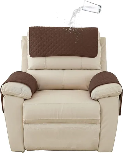 Miniatura 30 de XMAYODS Funda impermeable para sillón con reposabrazos, fundas antideslizantes para sofá y reposacabezas, fundas para respaldo, fundas para sillón