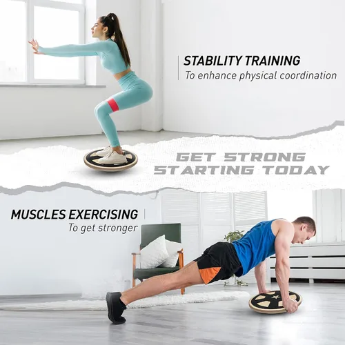 Miniatura 4 de Yes4All Versatile Wooden Wobble Balance Board, Balance Trainer for Mobility Training, Standing Desk, Core Training, Exercise Balance Stability A.