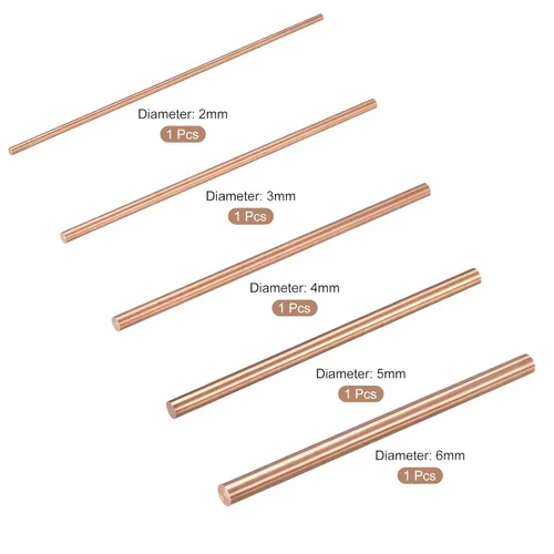 Miniatura 3 de MECCANIXITY 2,3,4,5,6 in de diámetro 3.937 in de longitud de cobre sólido redondo barra de torno de barra para bricolaje artesanía 5 in 1set